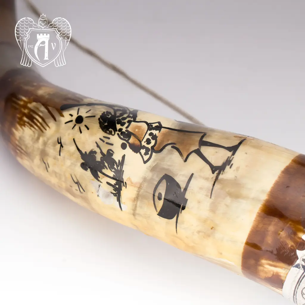 Большой рог для вина серебряный «Кубачи» - фото 5