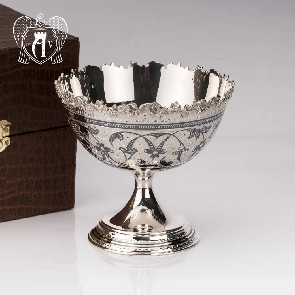 Конфетница из серебра для фруктов и сладостей «Мина» - фото 4