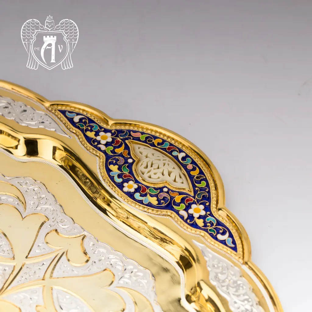 Сервиз для напитков из серебра  «Артемида» с золочением и эмалью - фото 4