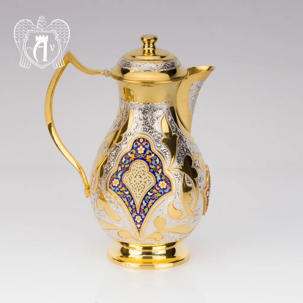 Кувшин серебряный  «Артемида» с золочением и горячей эмалью - фото 6