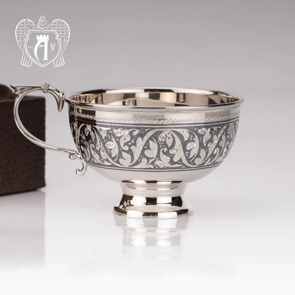 Чашка с блюдцем из серебра «Василиса» - фото 3