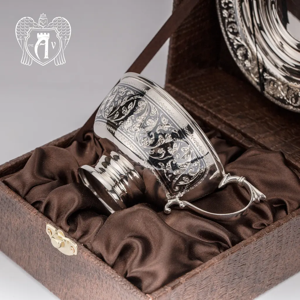 Чашка с блюдцем из серебра «Василиса» - фото 5