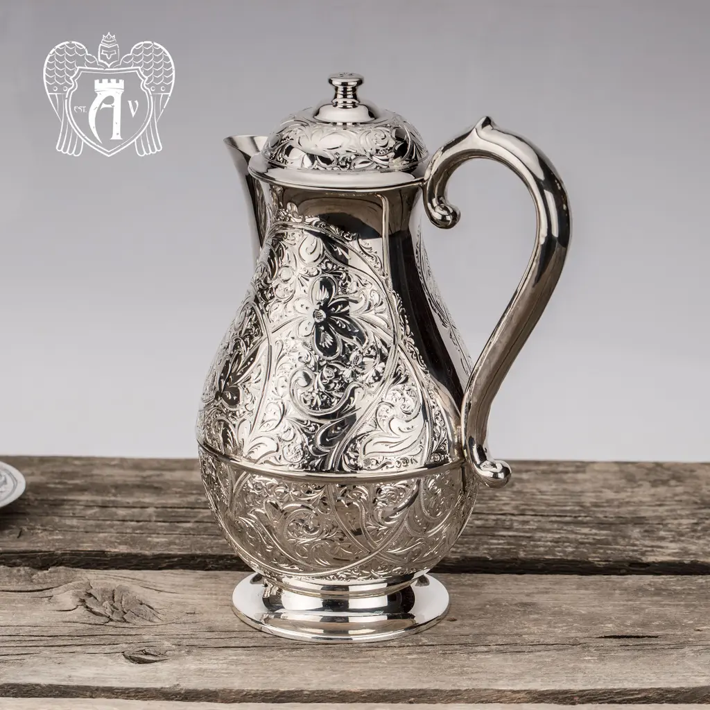 Кувшин из серебра «Нежность» без черни - фото 3