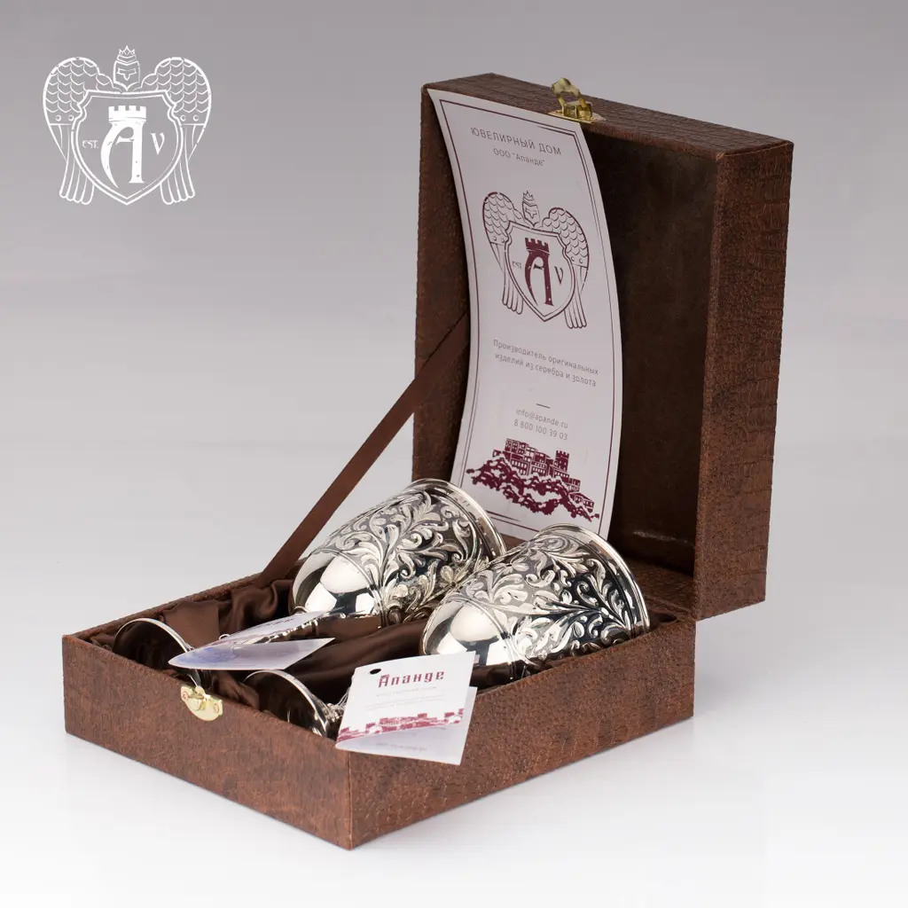 Серебряные бокалы «Жасмин» набор 6 шт - фото 5