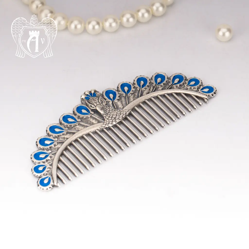 Расческа серебряная «Синяя птица» - фото 2