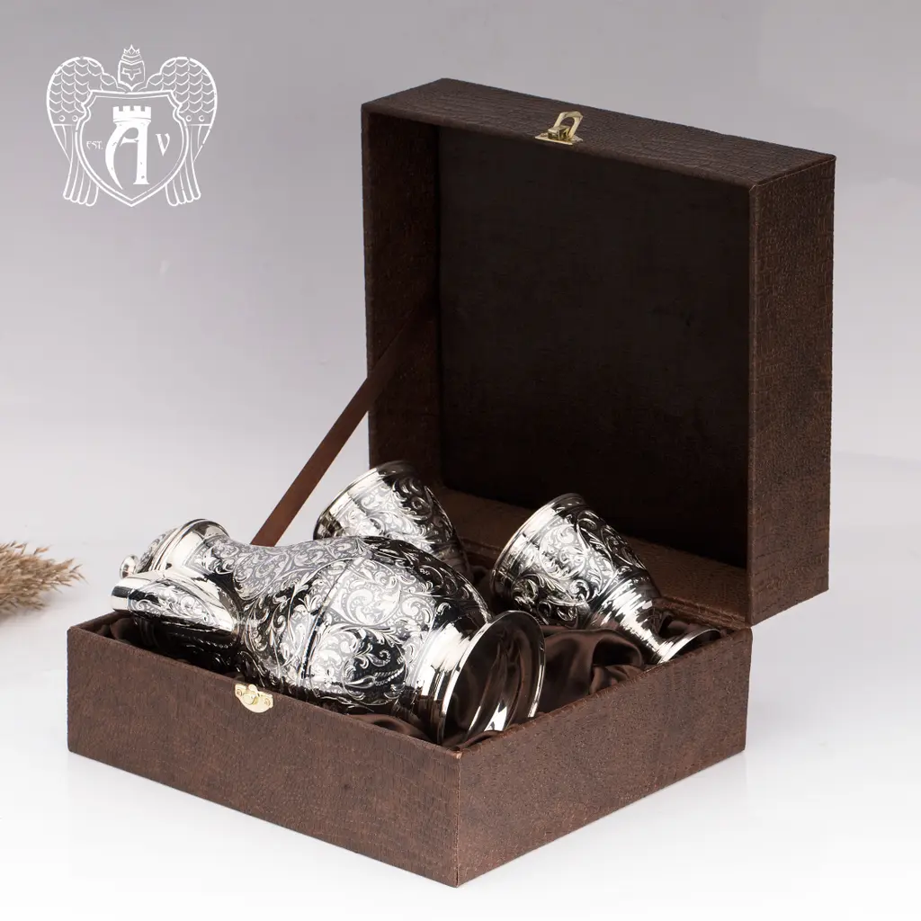 Кувшин и два стакана  из серебра  «Клио» - фото 3