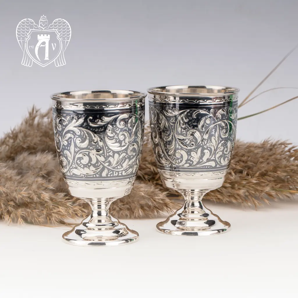 Кувшин и два стакана  из серебра  «Клио» - фото 5