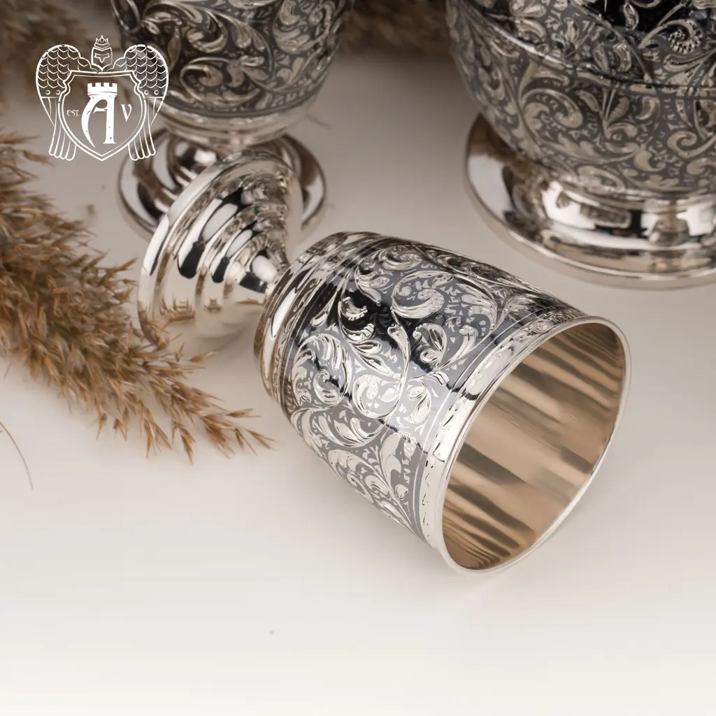 Кувшин и два стакана  из серебра  «Клио» - фото 6