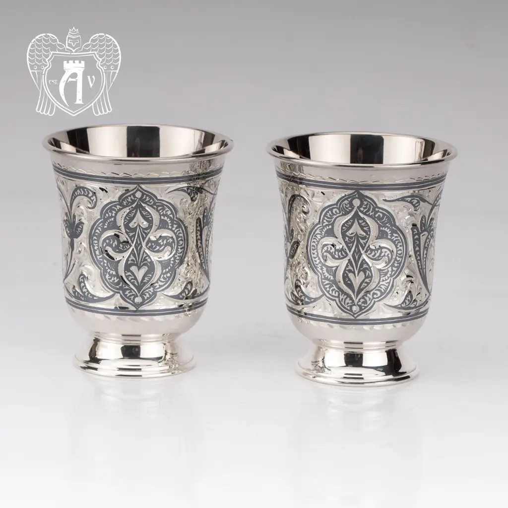 Стаканы из серебра «Лора» набор 2 шт - фото 3