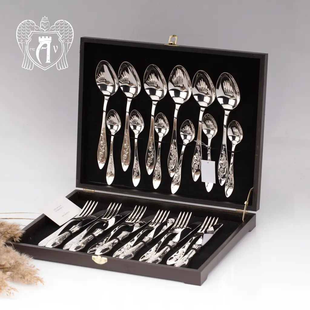 Набор столового серебра  «Роза» 24 предмета - фото 2