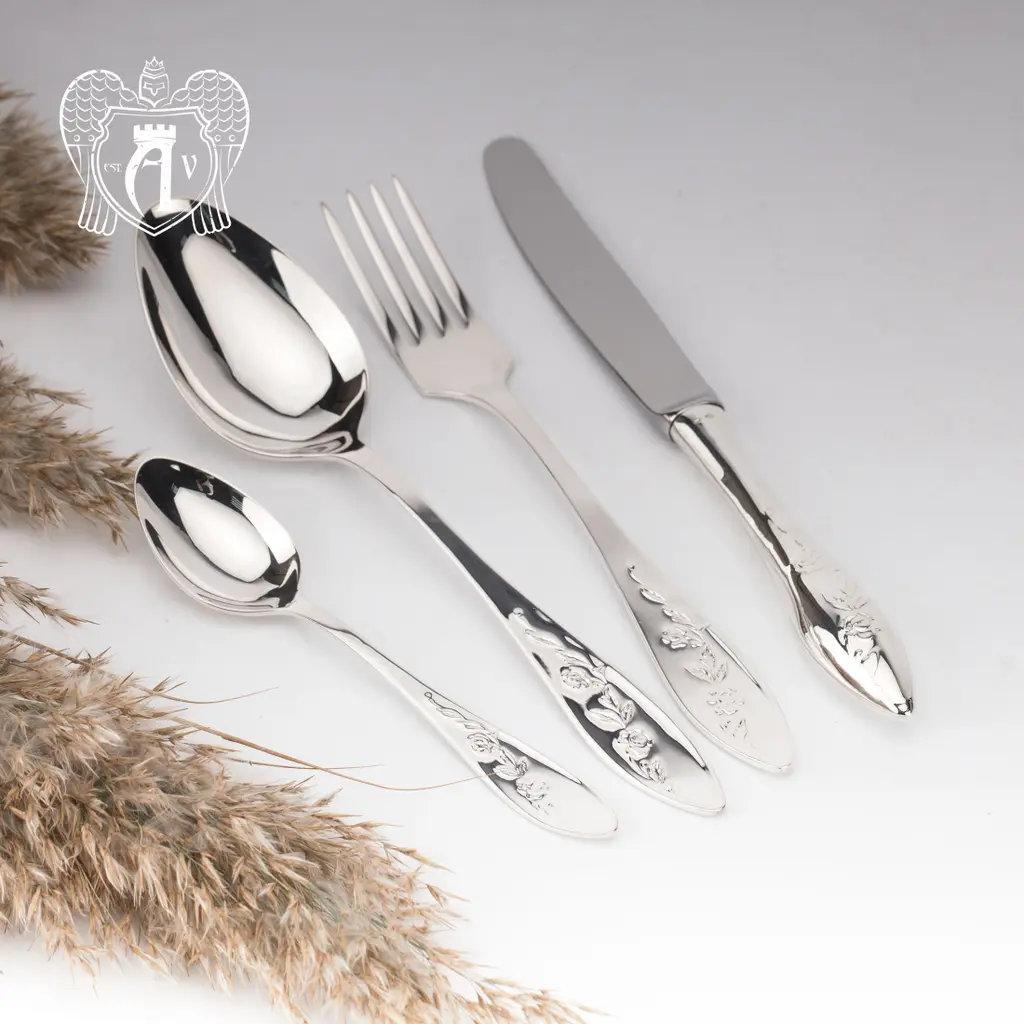 Набор столового серебра  «Роза» 24 предмета - фото 3