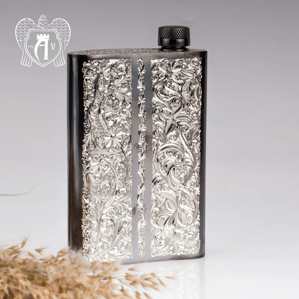 Серебряная фляжка  «Герб России» - фото 2
