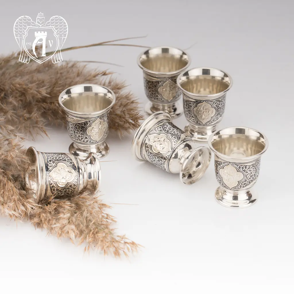 Стопки серебряные «Персия» набор 6 шт - фото 3