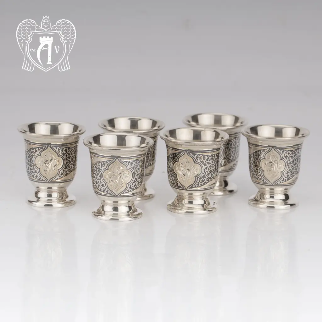 Стопки серебряные «Персия» набор 6 шт - фото 5