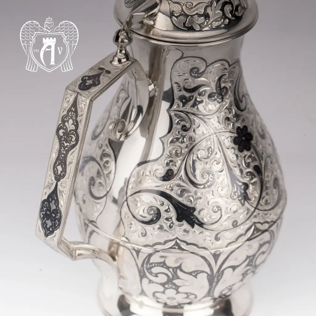 Кувшин и два стакана  из серебра  «Весна» - фото 2