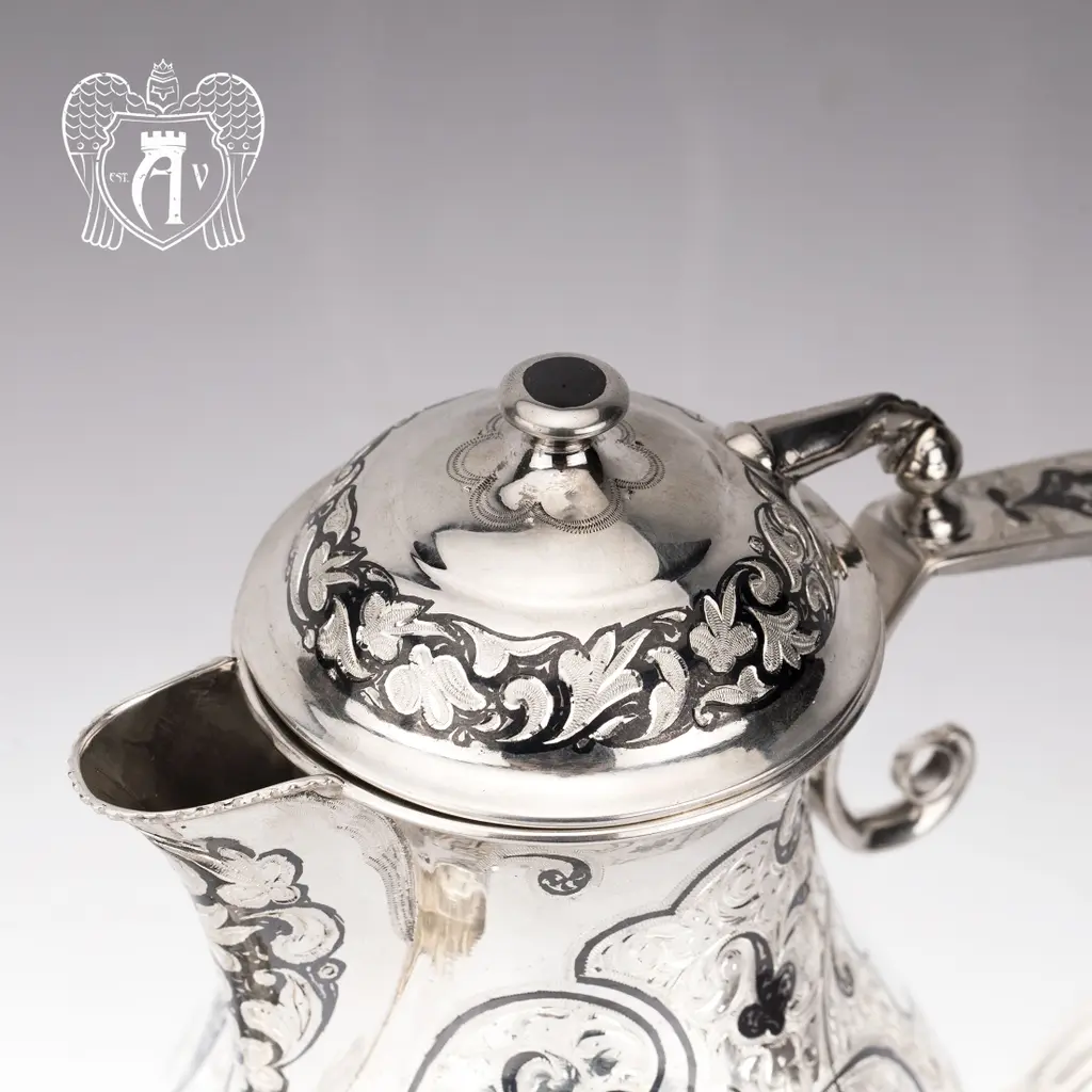 Кувшин и два стакана  из серебра  «Весна» - фото 5