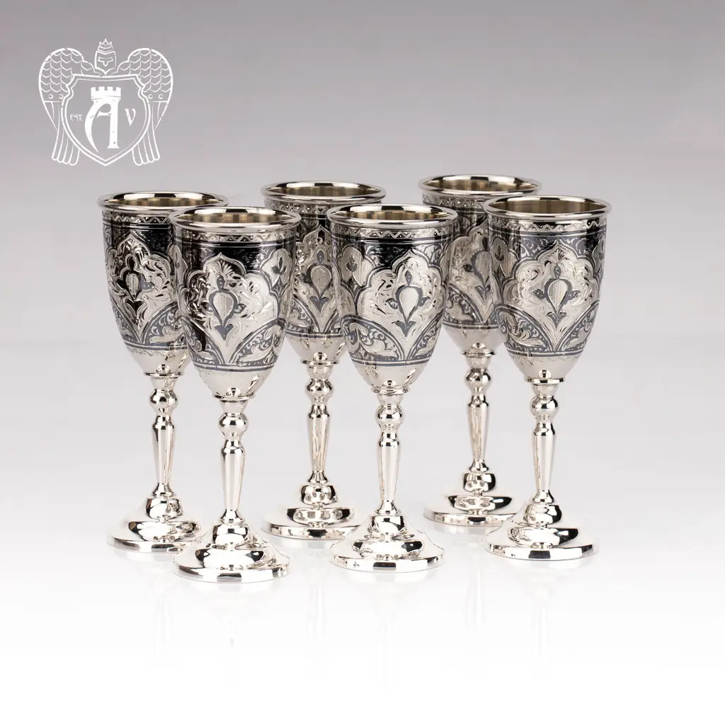 Набор рюмок из серебра  «Кубачи +» - фото 2