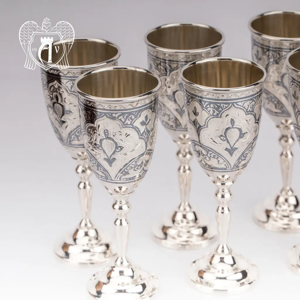 Набор рюмок из серебра  «Кубачи +» - фото 4