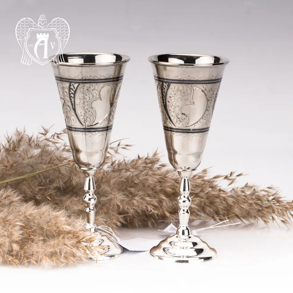Набор рюмок из серебра  «Миро» 2 шт - фото 3