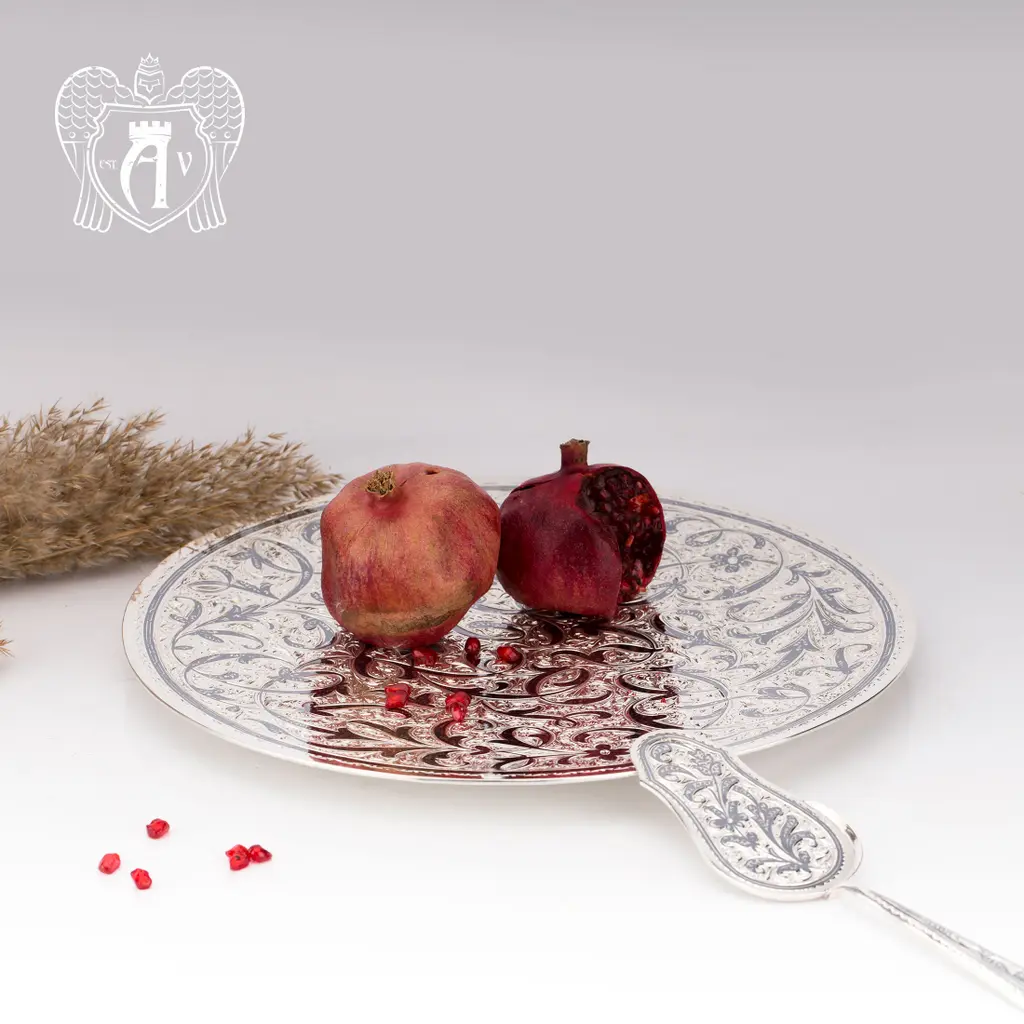 Блюдо из серебра и лопатка для торта  «Маркиза» - фото 4