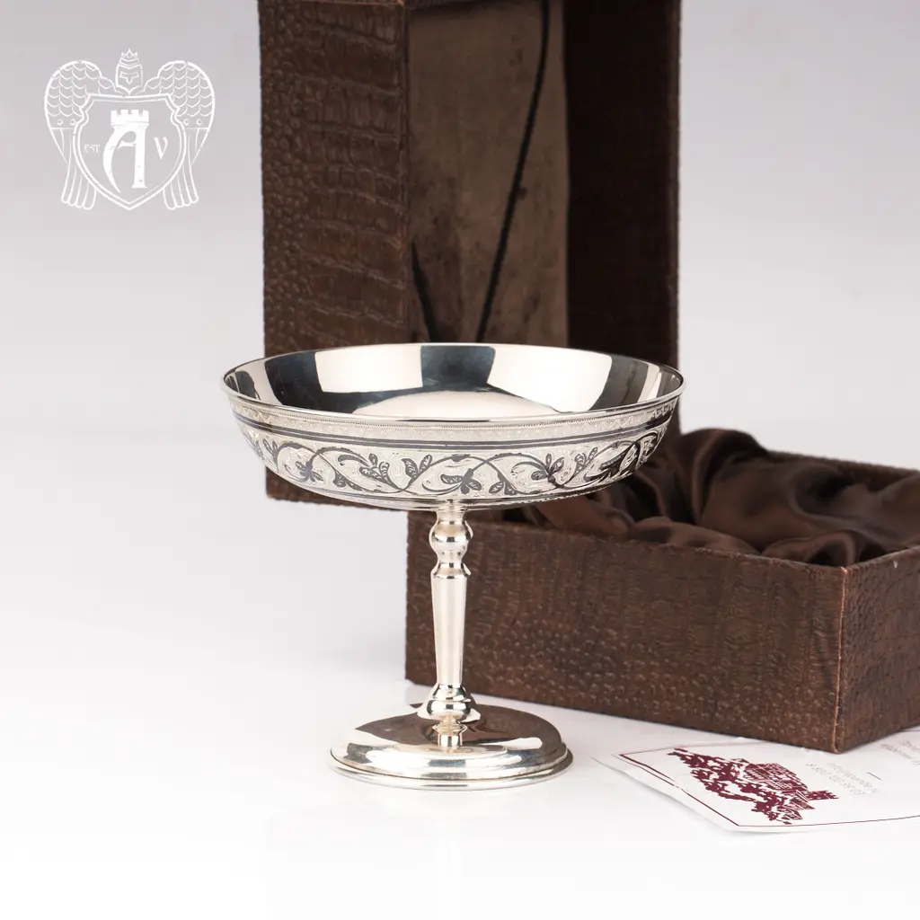 Конфетница из серебра  «Виноградная лоза» - фото 4