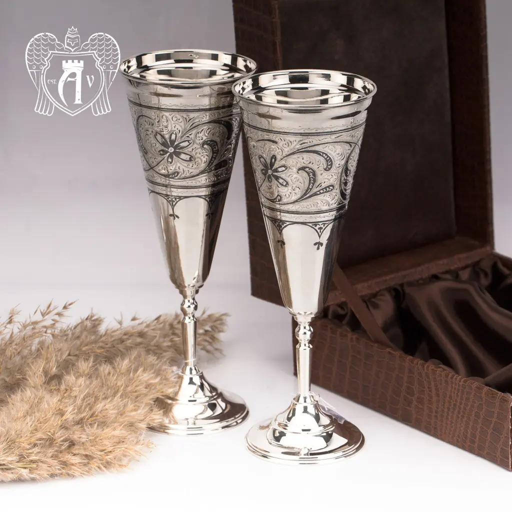 Большие бокалы из  серебра  «Колосс» 2 шт - фото 2