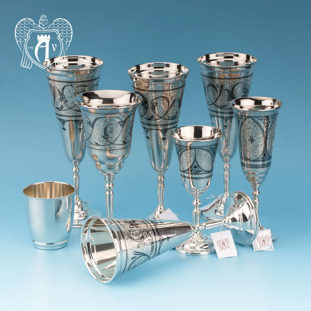 Бокалы из серебра «Колосс»  4 шт - фото 2