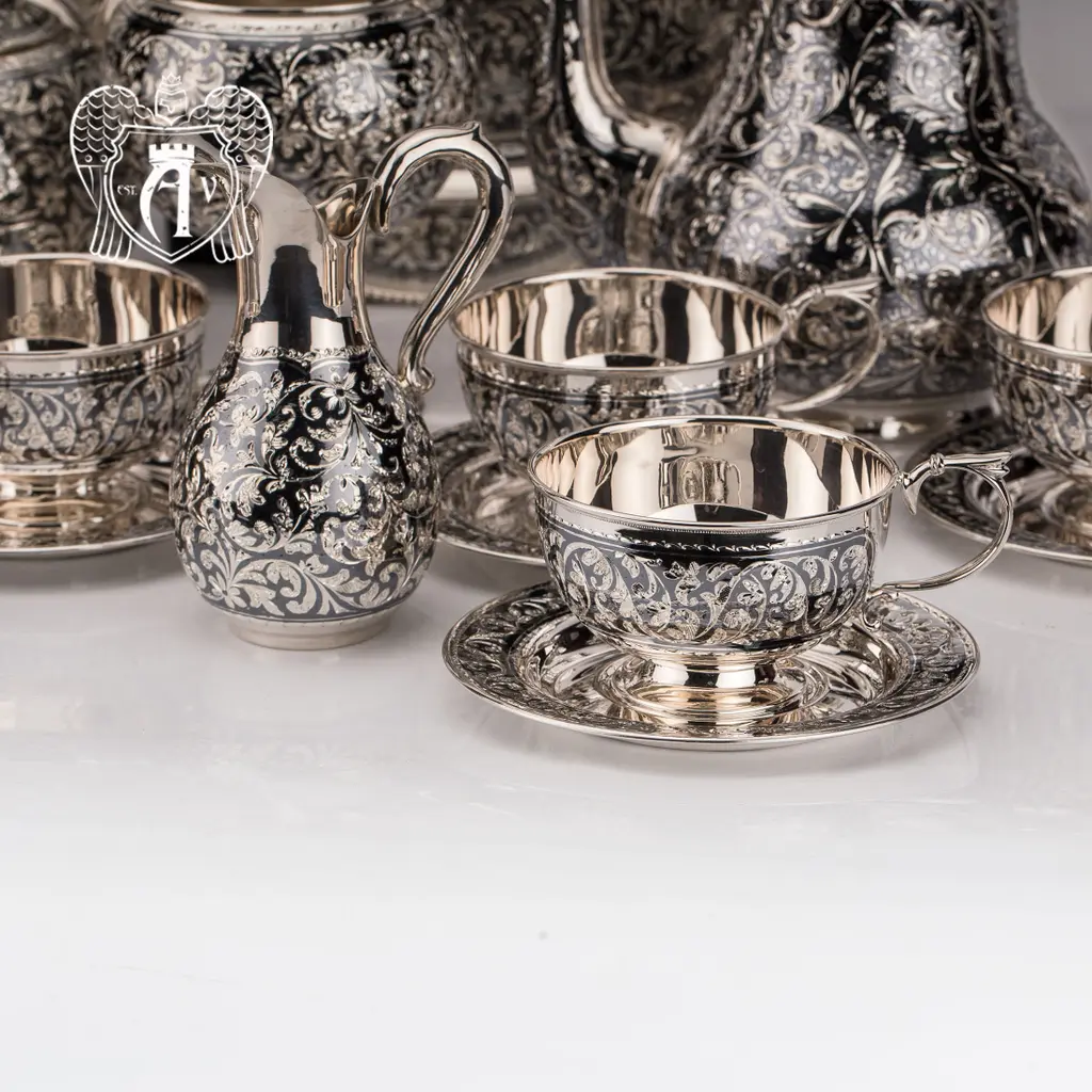 Сервиз серебряный чайный «Флоранж» - фото 3