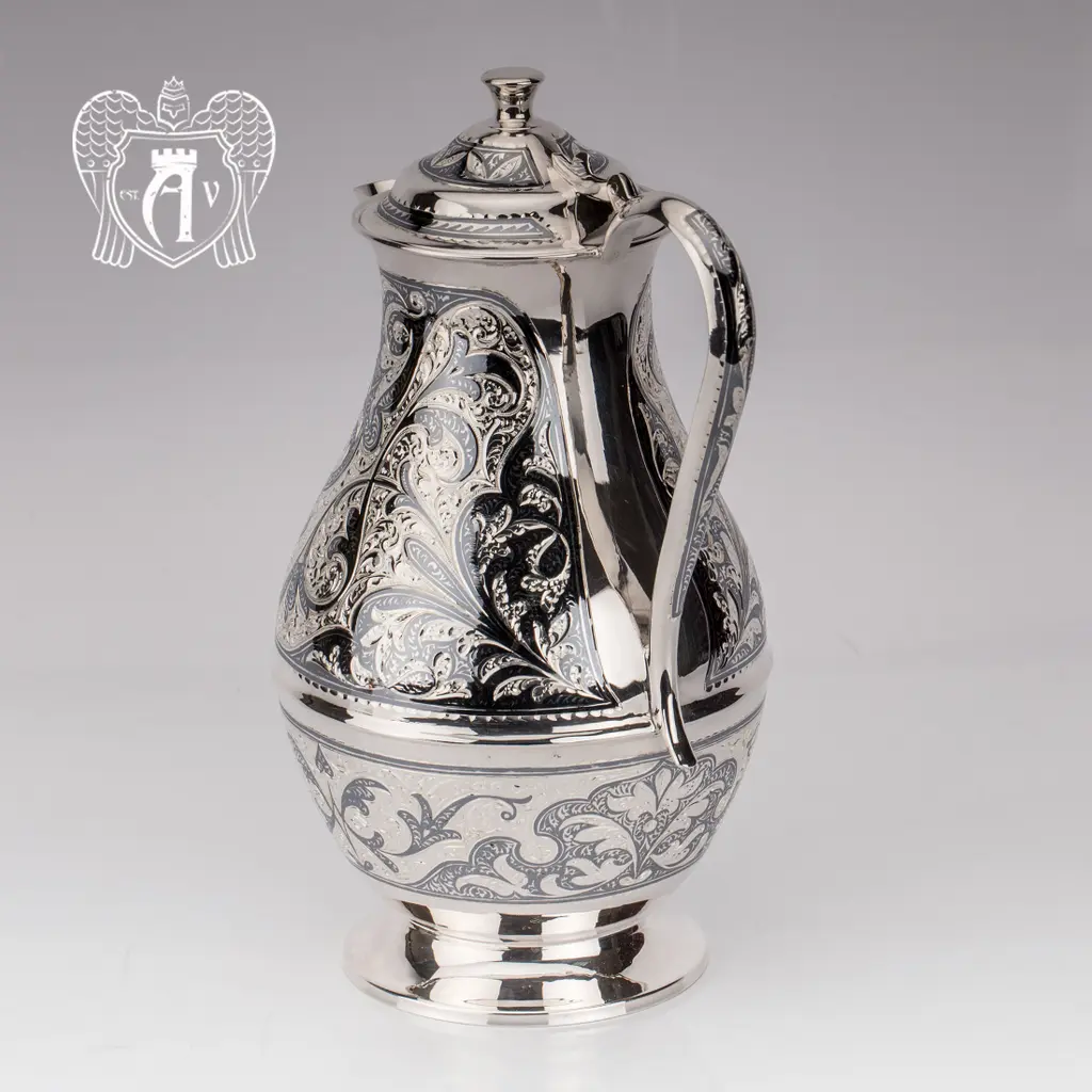 Кувшин из серебра  «Адриан» с крышкой на петле - фото 3