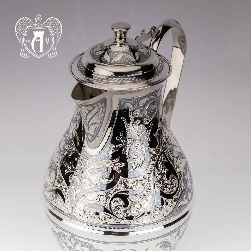 Кувшин из серебра  «Адриан» с крышкой на петле - фото 4