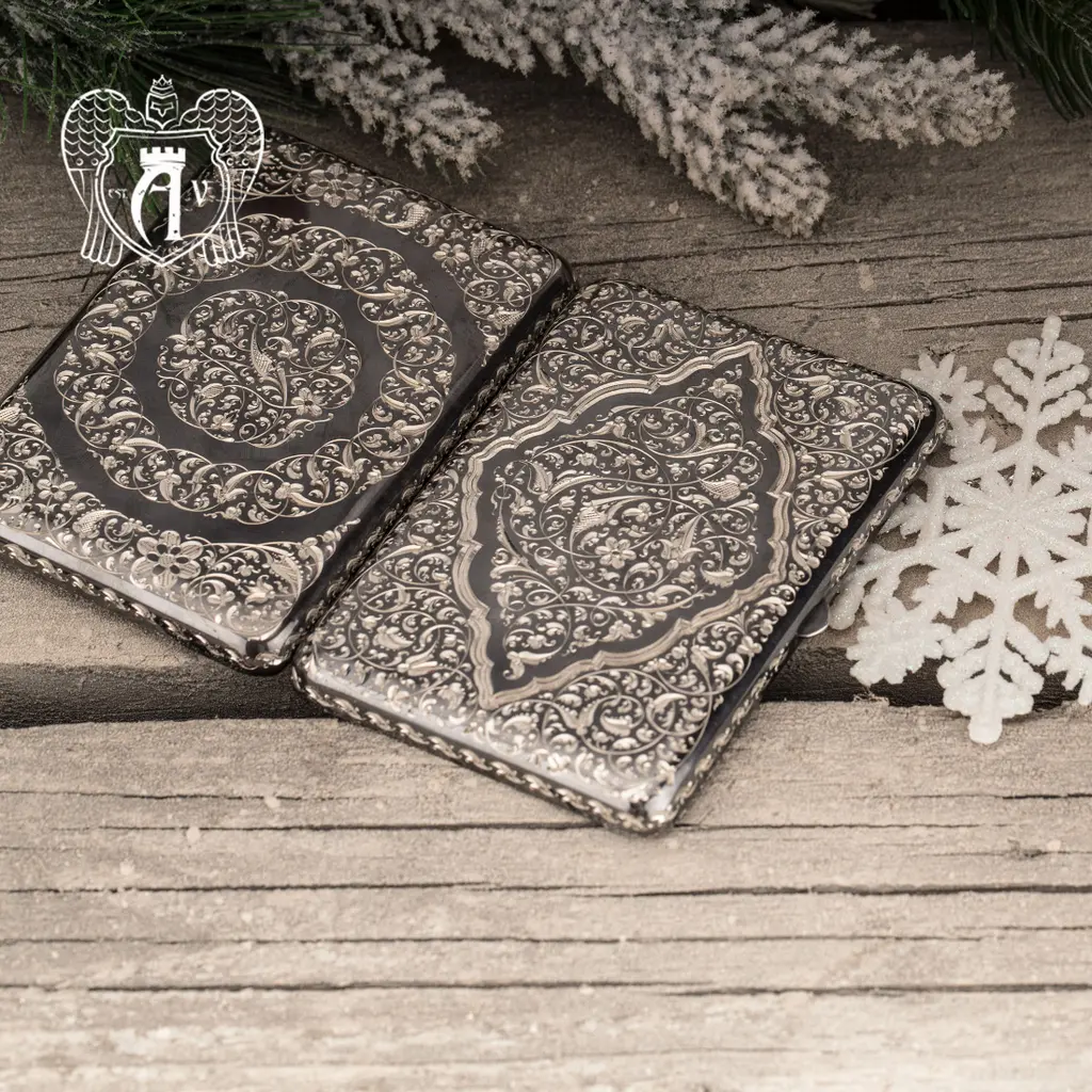 Портсигар из серебра «Гор» - фото 3