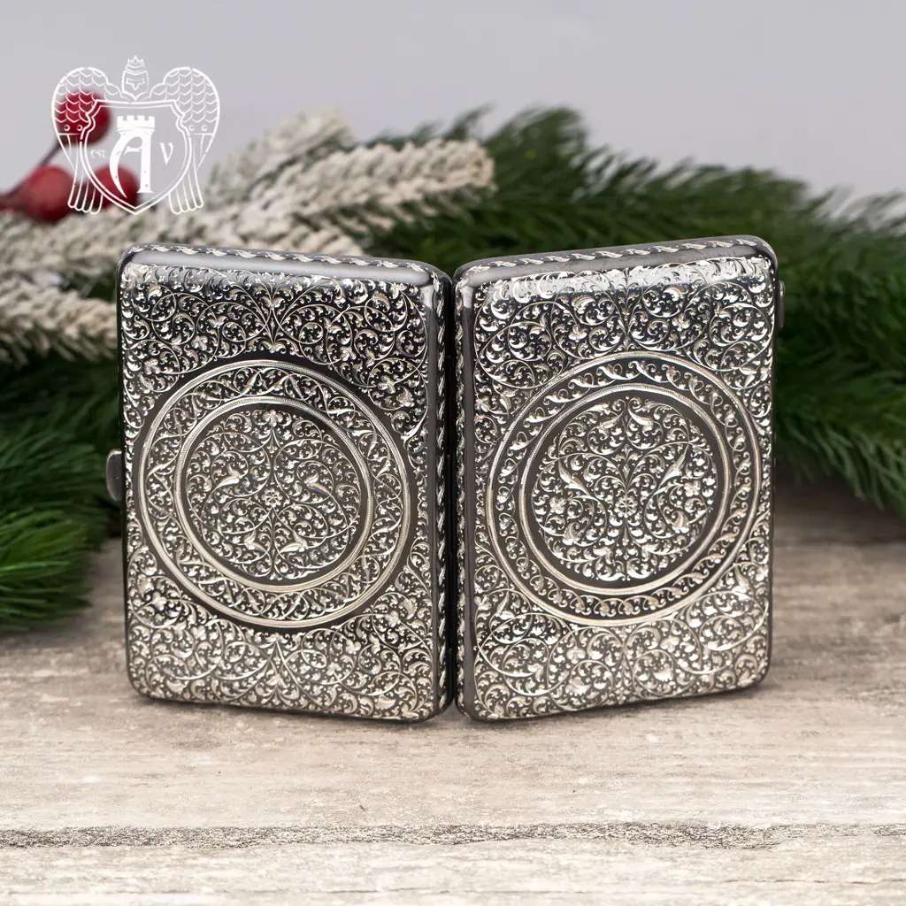 Портсигар из серебра «Морис» - фото 2