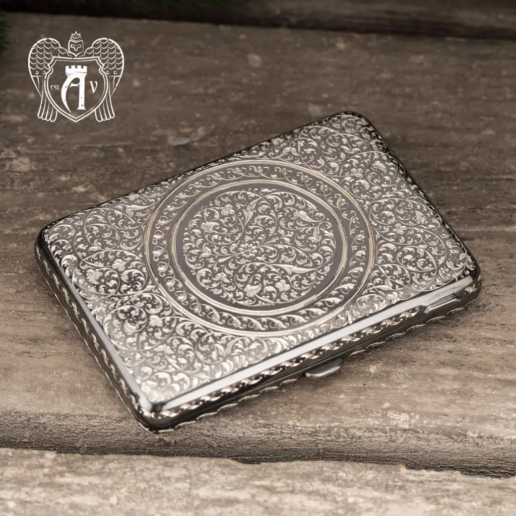 Портсигар из серебра «Морис» - фото 3