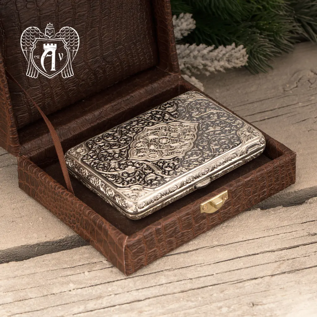 Портсигар из серебра «Парис» - фото 2