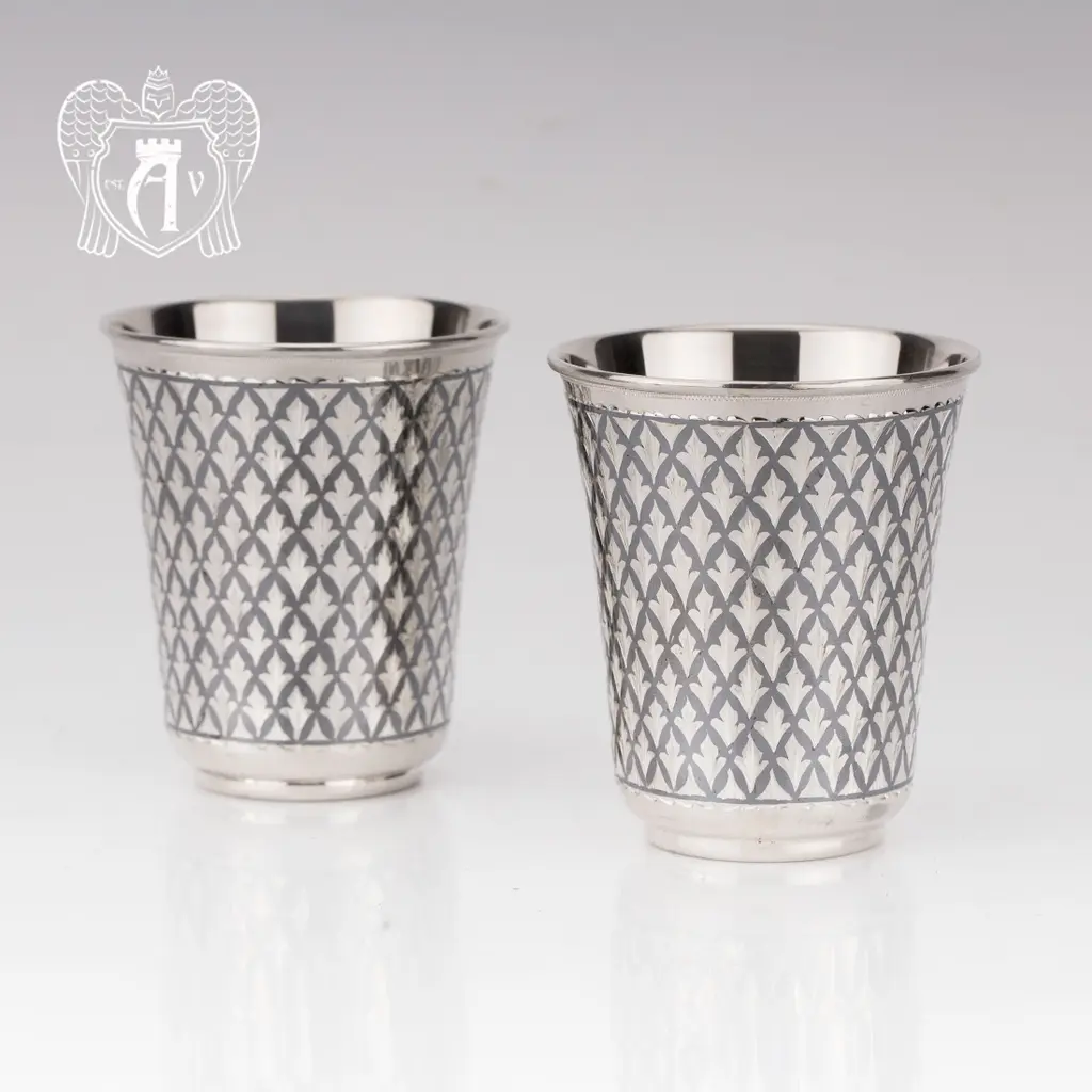 Серебряные стаканы «Елочка» 2 шт - фото 2