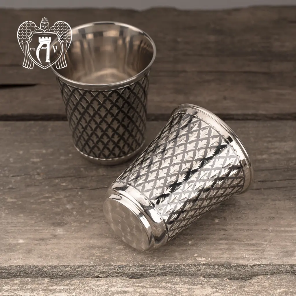 Серебряные стаканы «Елочка» 2 шт - фото 3