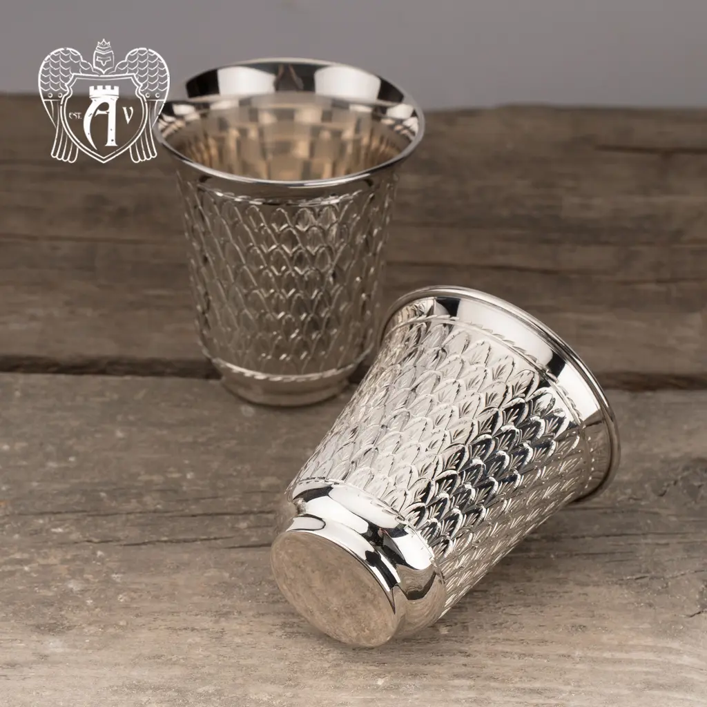 Серебряный стакан «Елочка» без черни - фото 3