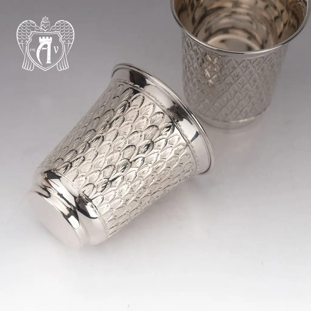 Серебряные стаканы «Елочка» без черни 2 шт - фото 2