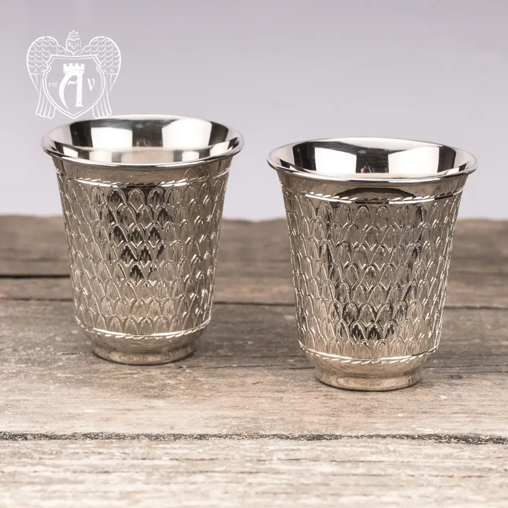 Серебряные стаканы «Елочка» без черни 2 шт - фото 4