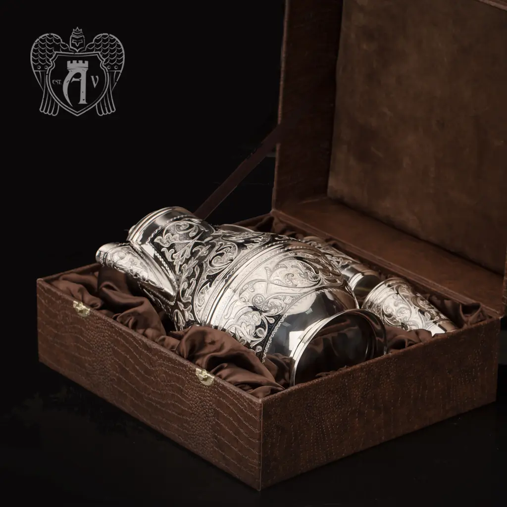 Кувшин из серебра  «Абердин» с крышкой на петле - фото 3