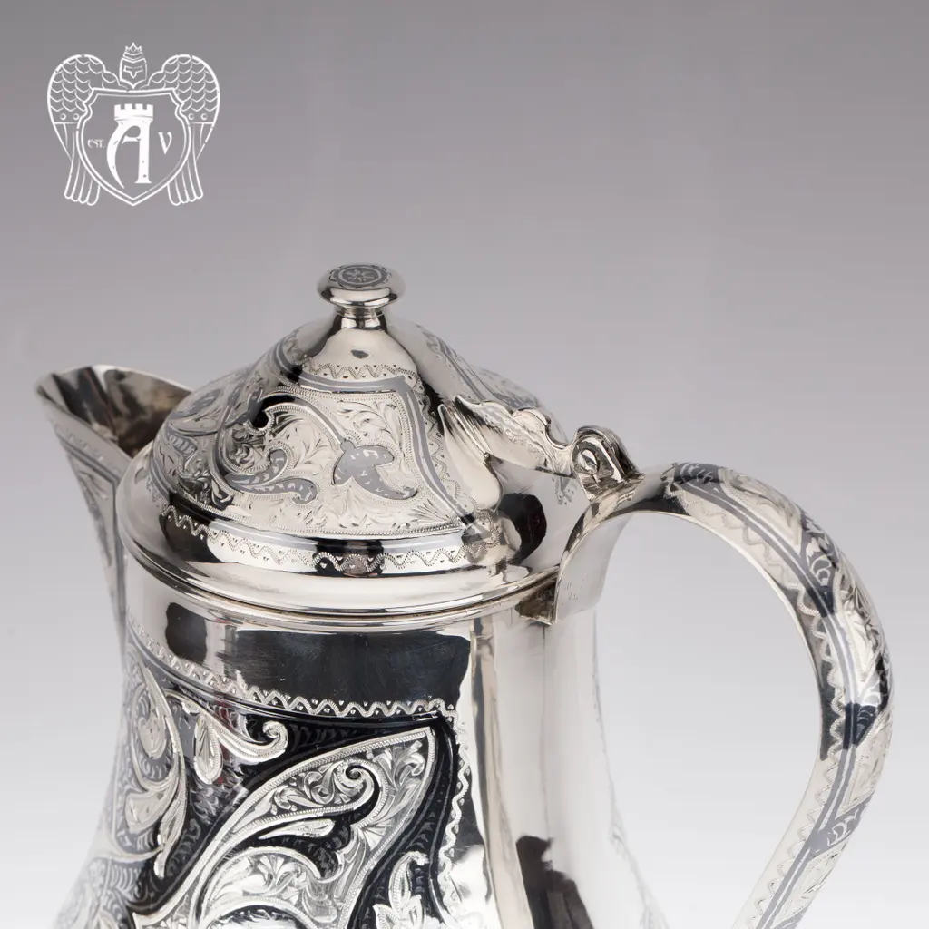 Кувшин из серебра  «Абердин» с крышкой на петле - фото 4