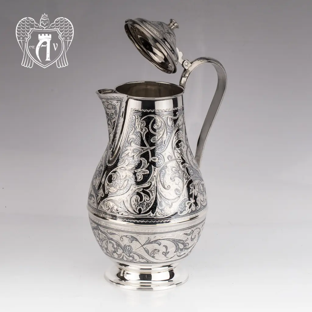 Кувшин и два стакана  из серебра  «Абердин» - фото 2