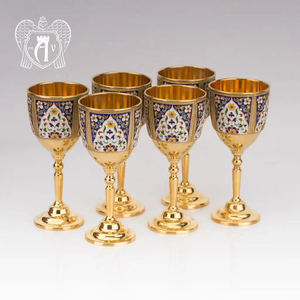 Бокалы из серебра «Легенда» с золочением - фото 4