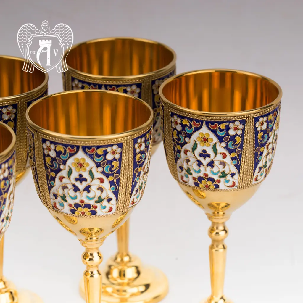 Бокалы из серебра «Легенда» с золочением - фото 5