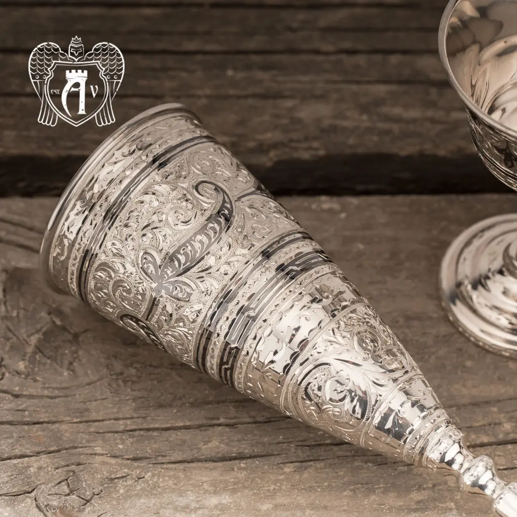 Бокал из серебра «Иней» - фото 4