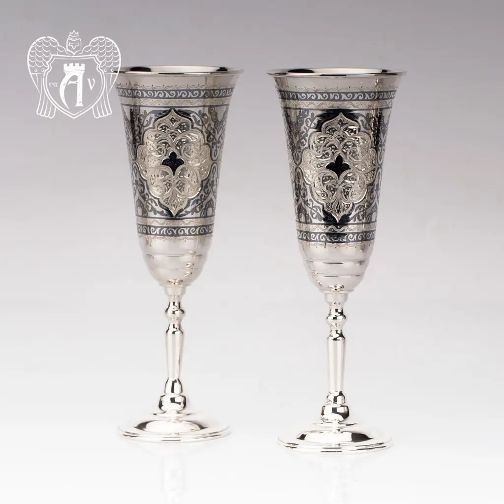 Фужеры из серебра «Агата» - фото 2