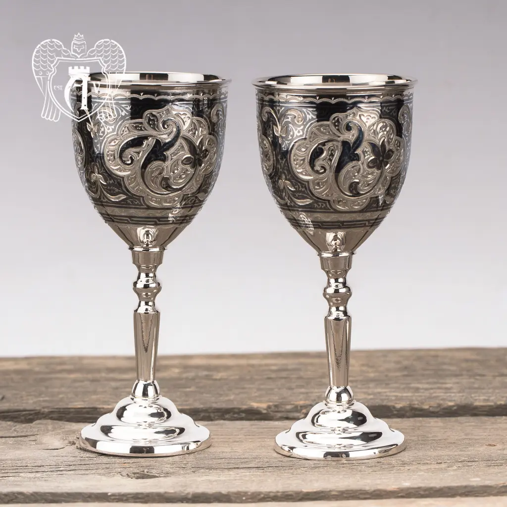 Бокалы из  серебра  «Камелия» 2 шт - фото 4