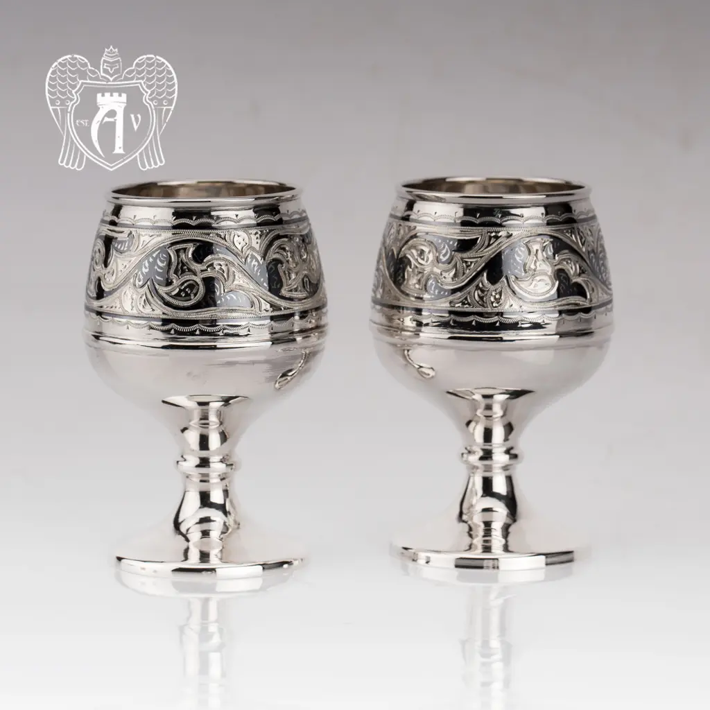 Бокалы из серебра «Исидора» 2 шт - фото 3