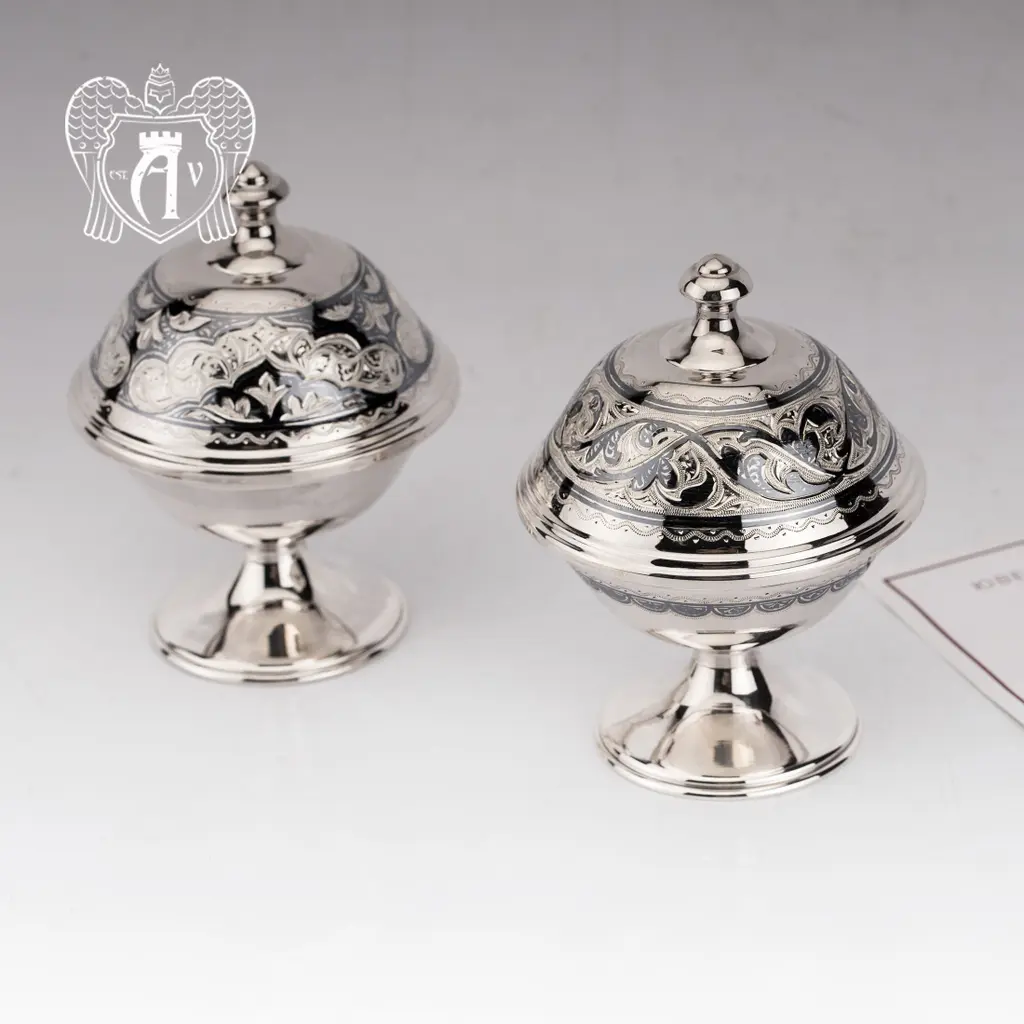 Икорница серебряная «Лоза» - фото 3