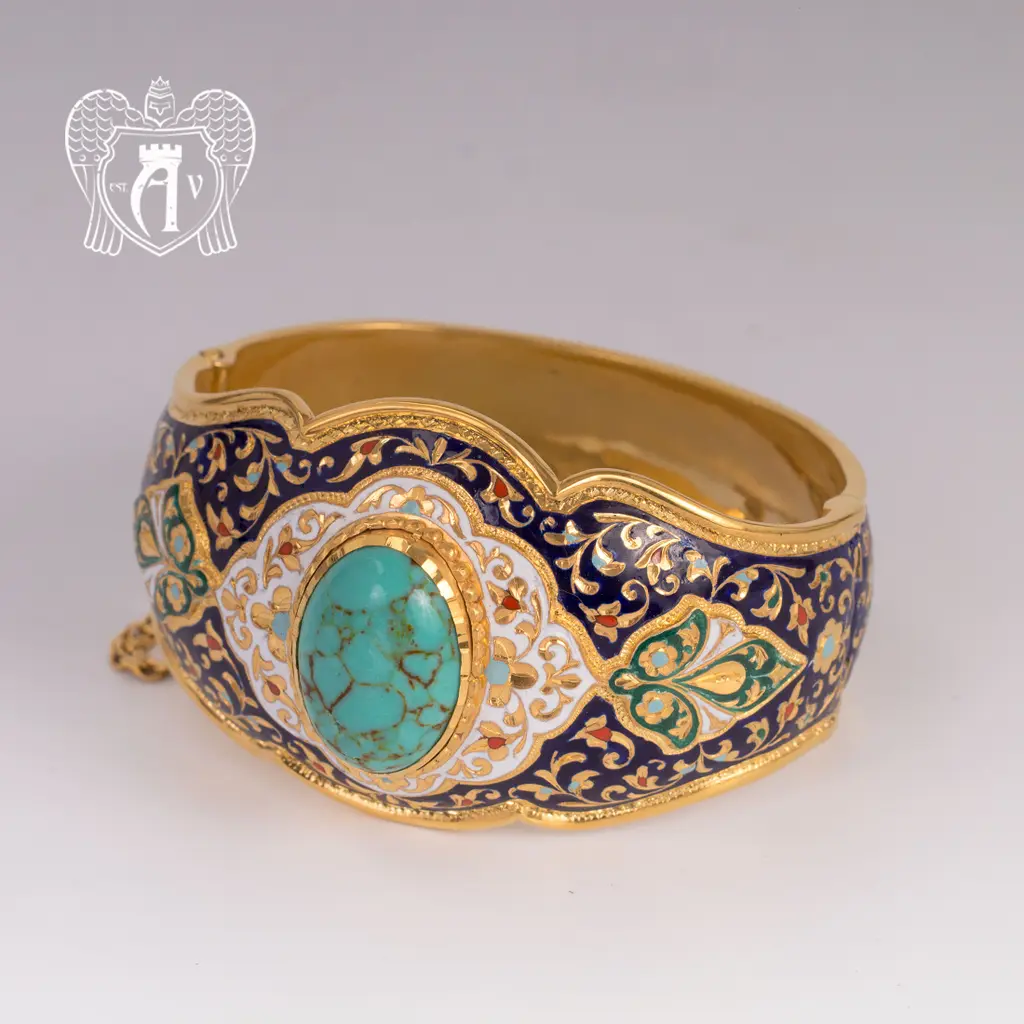 Браслет из серебра «Беатриса» с позолотой и эмалью - фото 4